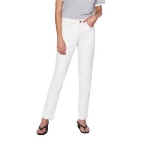 FRAME Le Italien True Straight Leg High Waist Jean Blanc Sz 30 NEW